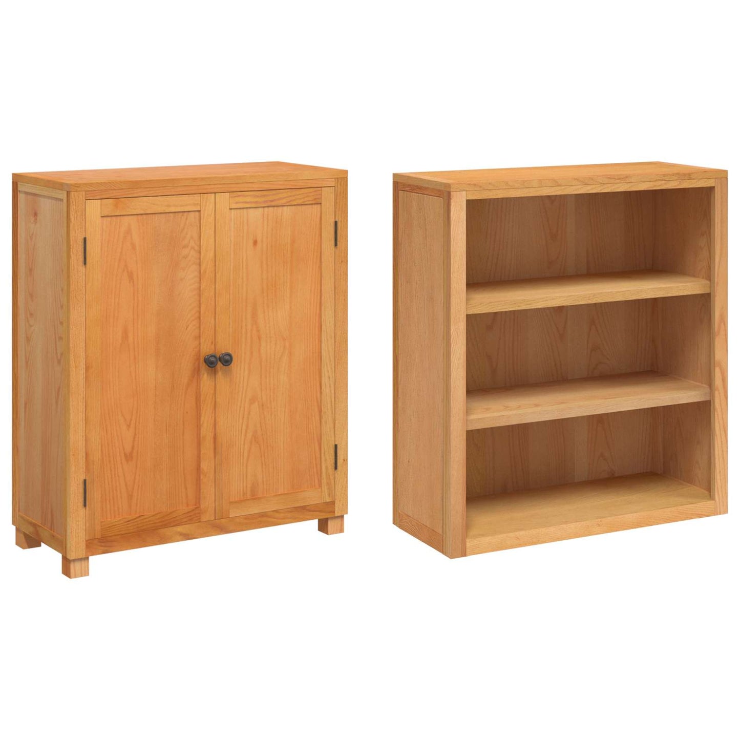 Storage Furniture Set with Shelf 2 pcs Natural 80 x 35 x 185 cm