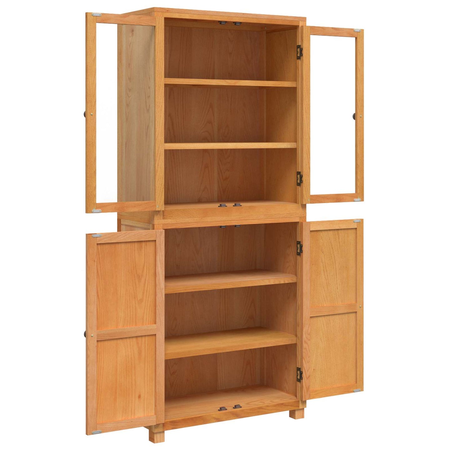 Storage Furniture Set with Shelf 2 pcs Natural Solid Oak Wood