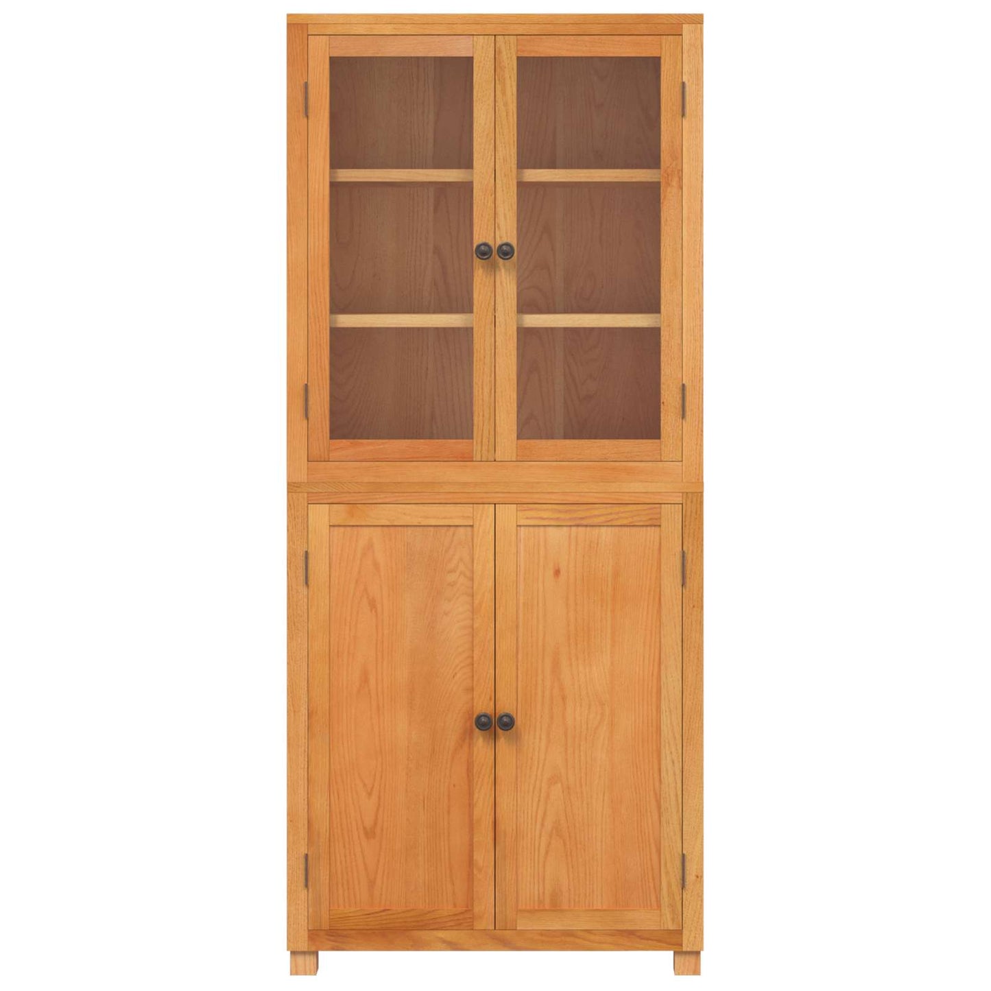 Storage Furniture Set with Shelf 2 pcs Natural Solid Oak Wood