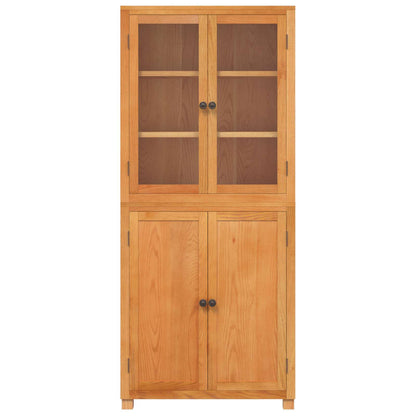 Storage Furniture Set with Shelf 2 pcs Natural Solid Oak Wood