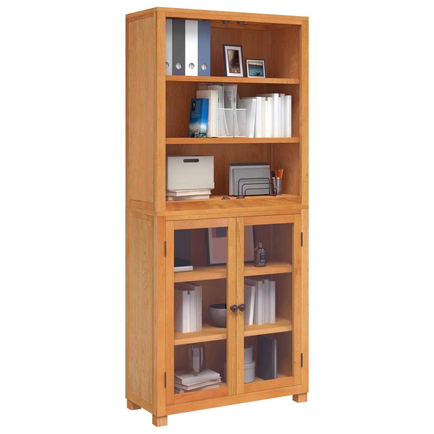 Storage Furniture Set with Shelf 2 pcs Natural 80 x 35 x 185 cm