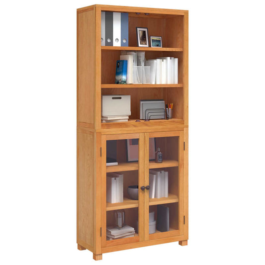 Storage Furniture Set with Shelf 2 pcs Natural 80 x 35 x 185 cm
