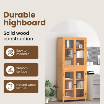 Storage Furniture Set with Shelf 2 pcs Natural 80 x 35 x 185 cm