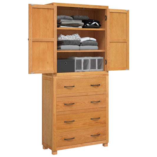 Storage Furniture Set with Shelf 2 pcs Natural 80 x 35 x 185 cm