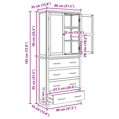 Storage Furniture Set with Drawer Brown Engineered wood