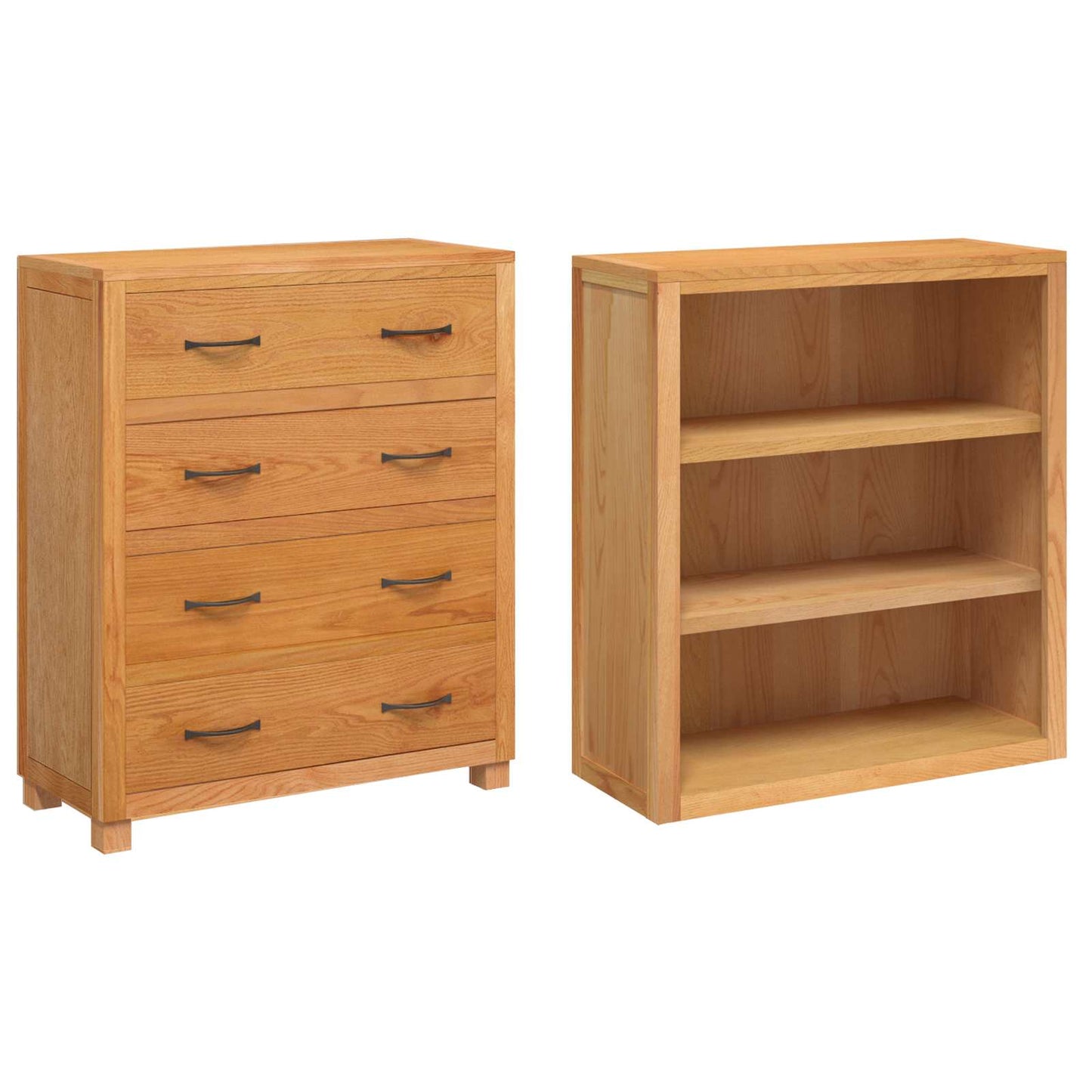 Storage Furniture Set with Shelf 2 pcs Natural 80 x 35 x 185 cm