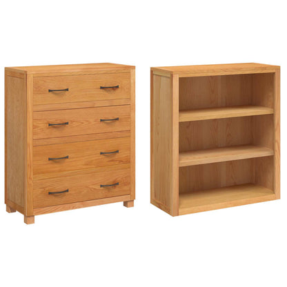 Storage Furniture Set with Shelf 2 pcs Natural 80 x 35 x 185 cm