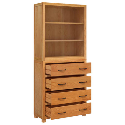 Storage Furniture Set with Shelf 2 pcs Natural 80 x 35 x 185 cm