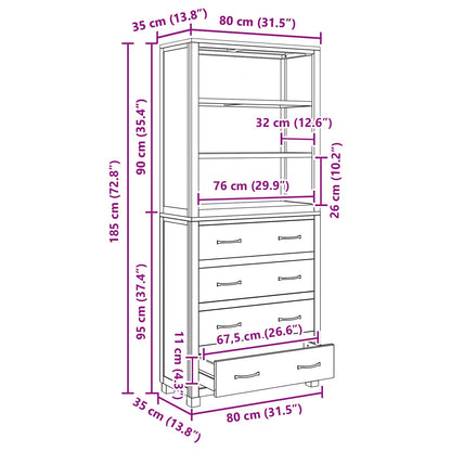 Storage Furniture Set with Drawer Brown Engineered wood