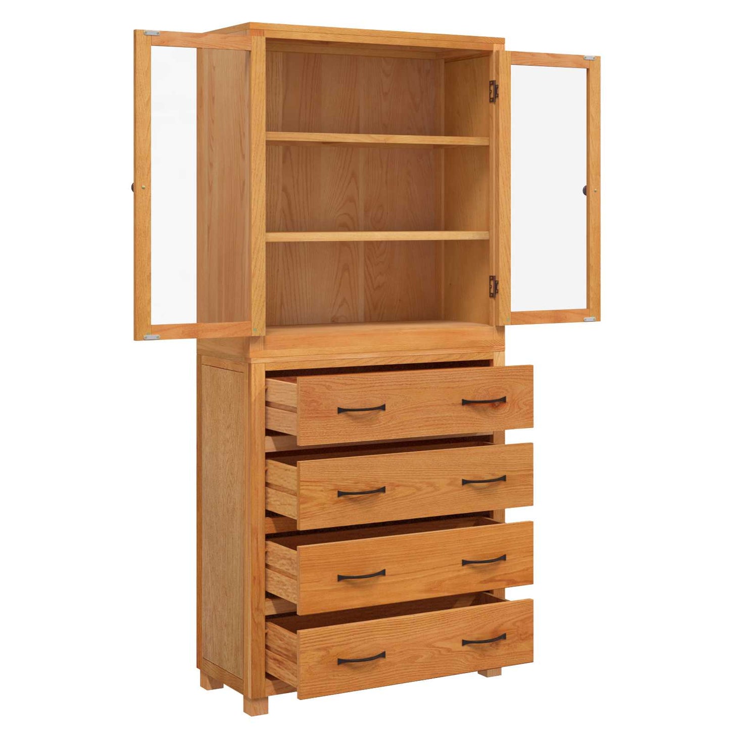 Storage Furniture Set with Shelf 2 pcs Natural 80 x 35 x 185 cm