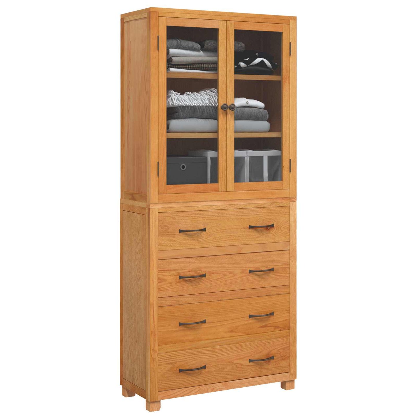 Storage Furniture Set with Shelf 2 pcs Natural 80 x 35 x 185 cm