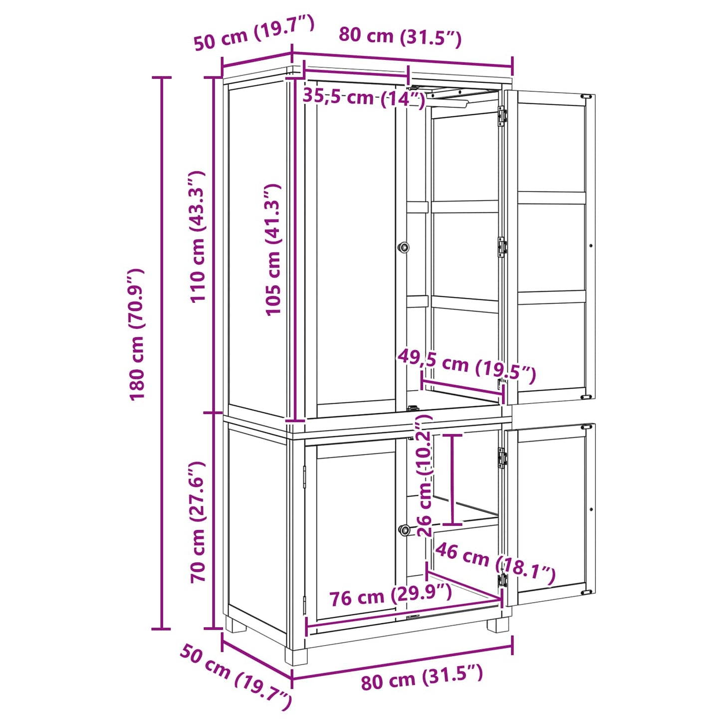 Storage Furniture Set with Storage Brown Engineered wood