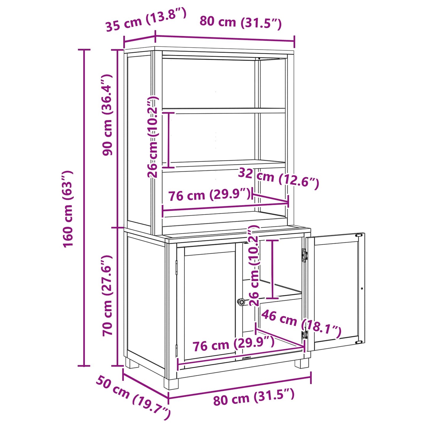 Storage Furniture Set with Storage Brown Engineered wood