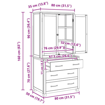 Storage Furniture Set with Drawer Brown Engineered wood