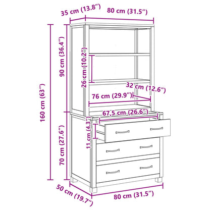 Storage Furniture Set with Drawer Brown Engineered wood