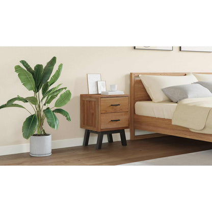 Bedside Table Natural 40 x 35 x 55 cm Solid Teak Wood