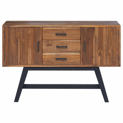 TV Stand with Drawer Natural 110 x 30 x 75 cm Solid Teak Wood