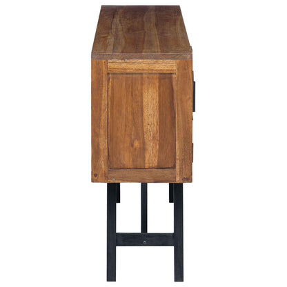 TV Stand with Drawer Natural 110 x 30 x 75 cm Solid Teak Wood