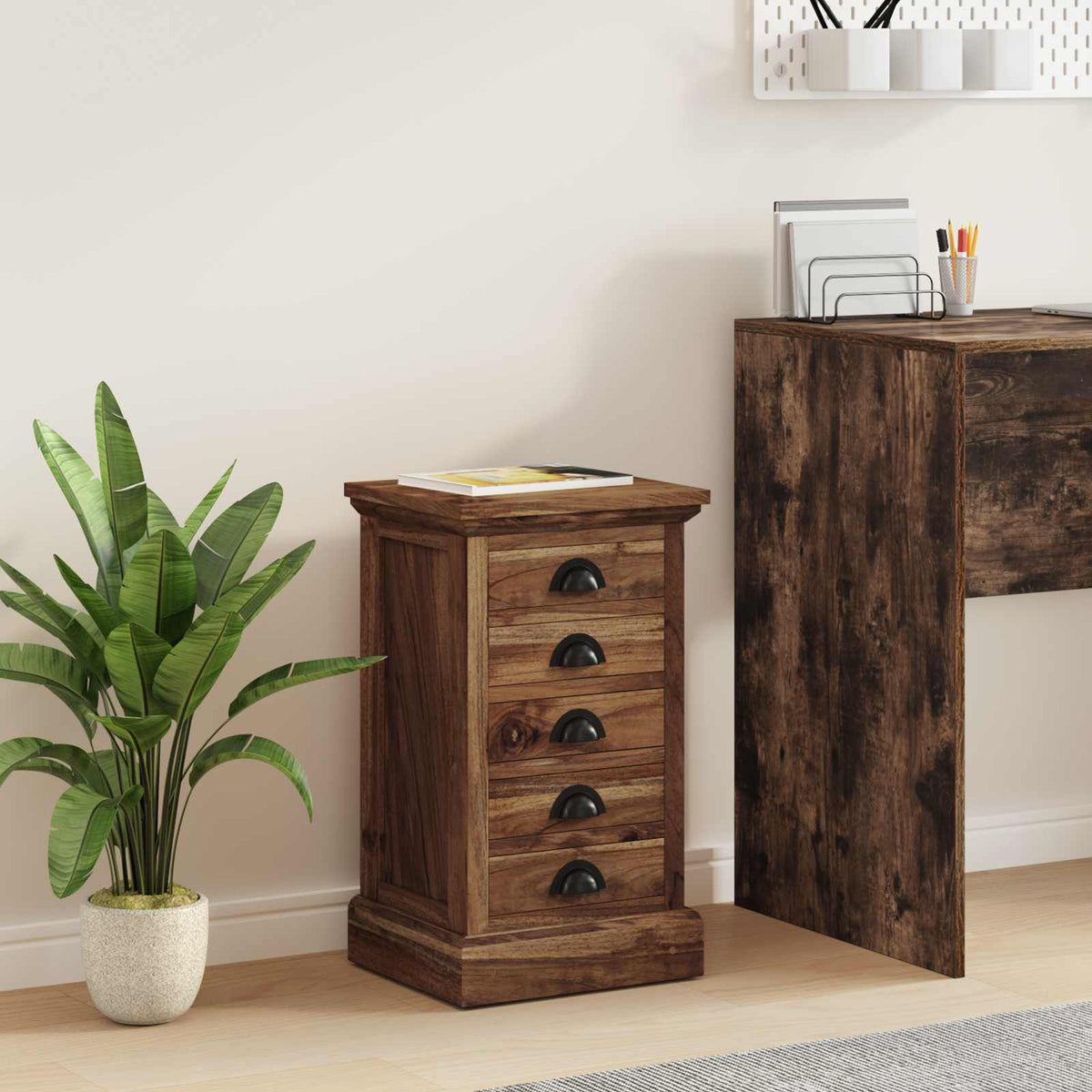 Chest of Drawers Natural 35 x 30 x 60 cm Solid Teak Wood