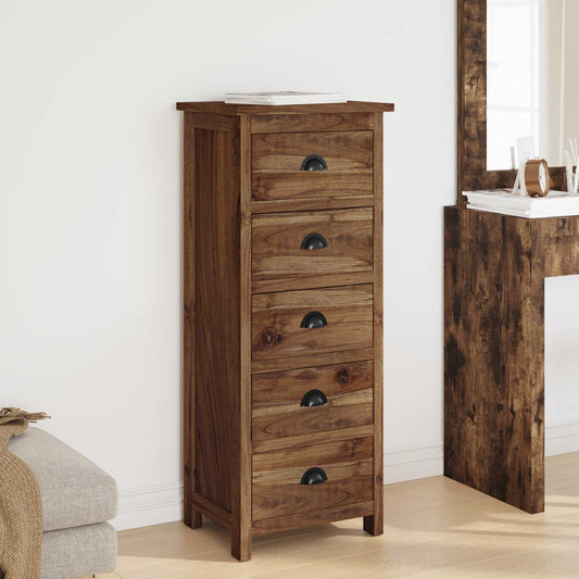 Chest of Drawers Natural 45 x 35 x 110 cm Solid Teak Wood
