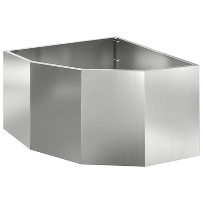 Corner Planter Silver 60 x 60 x 35 cm Galvanised steel