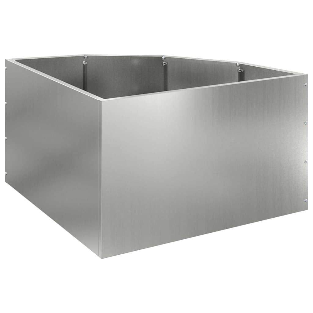 Corner Planter Silver 60 x 60 x 35 cm Galvanised steel