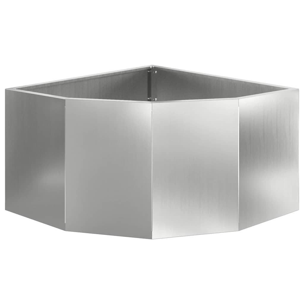 Corner Planter Silver 60 x 60 x 35 cm Galvanised steel