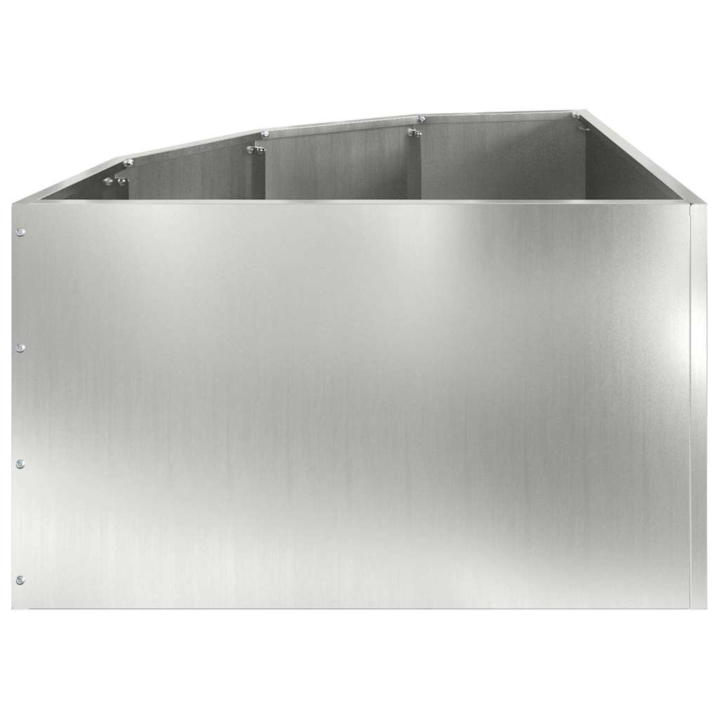 Corner Planter Silver 60 x 60 x 35 cm Galvanised steel