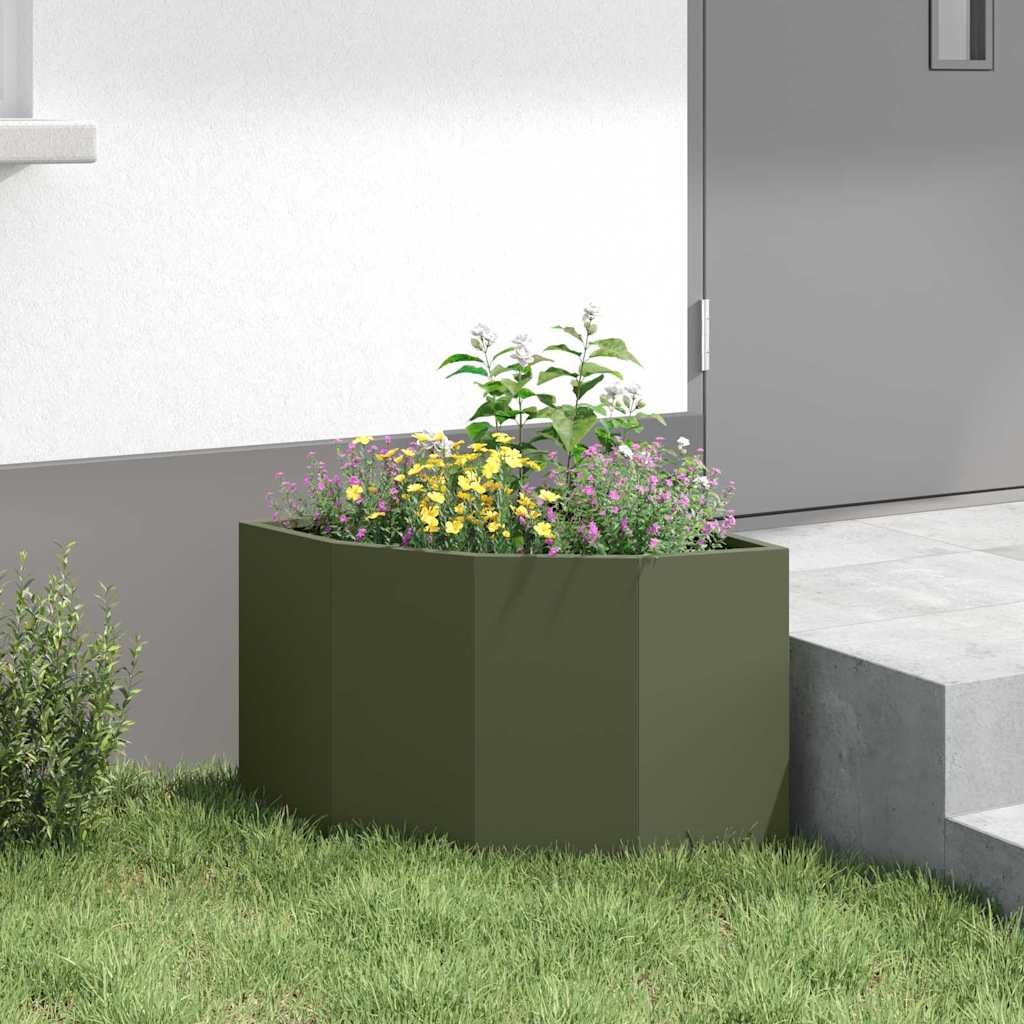 Corner Planter Olive green 45 x 45 x 35 cm Steel