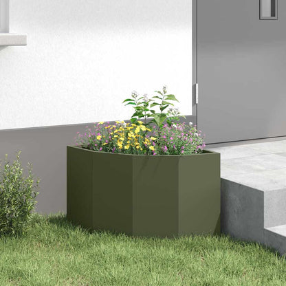 Corner Planter Olive green 45 x 45 x 35 cm Steel