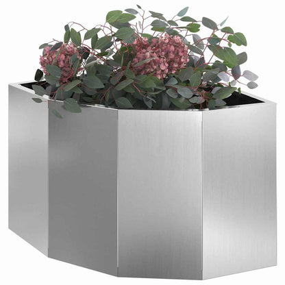 Corner Planter Silver 45 x 45 x 35 cm Galvanised steel