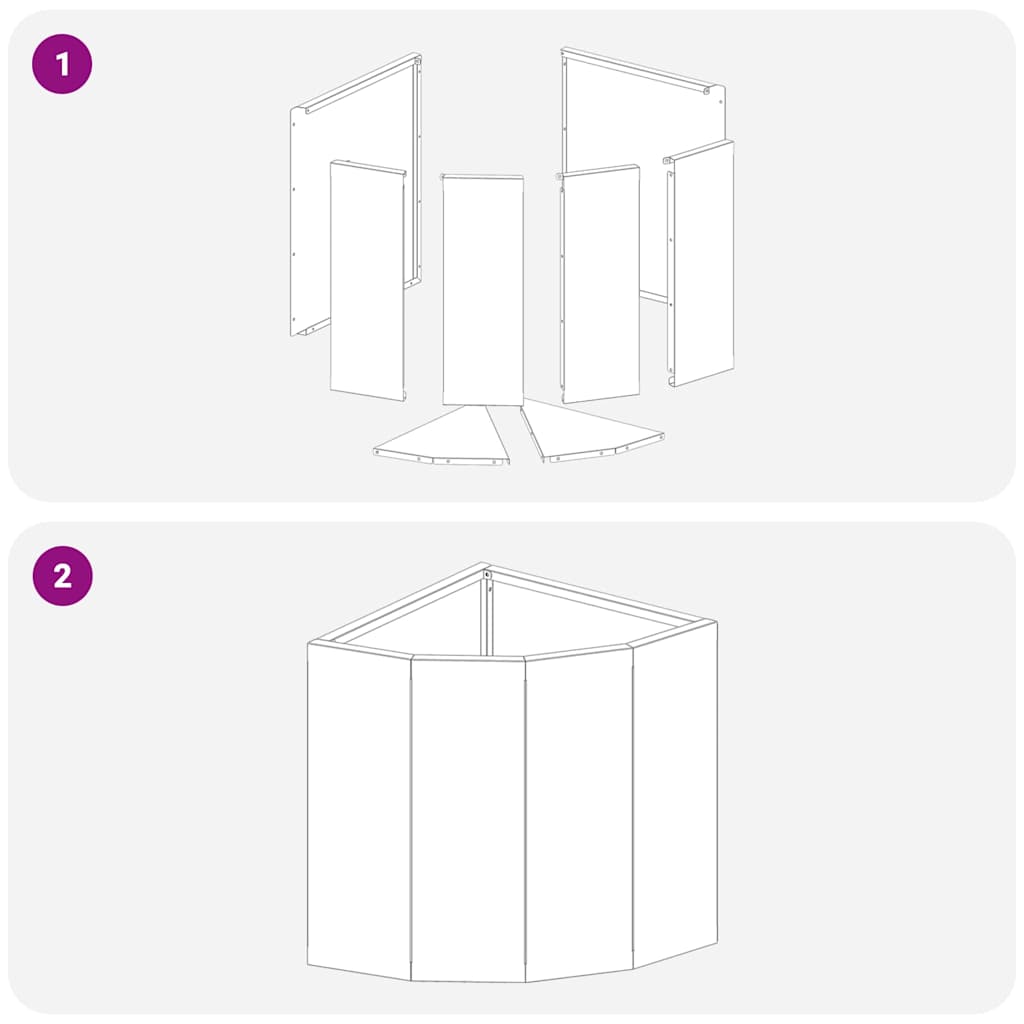 Corner Planter White 30 x 30 x 35 cm Steel