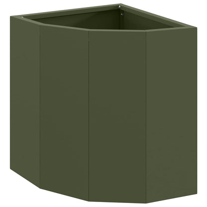 Corner Planter Olive green 30 x 30 x 35 cm Steel