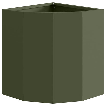 Corner Planter Olive green 30 x 30 x 35 cm Steel