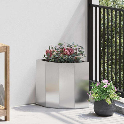 Corner Planter Silver 30 x 30 x 35 cm Stainless steel