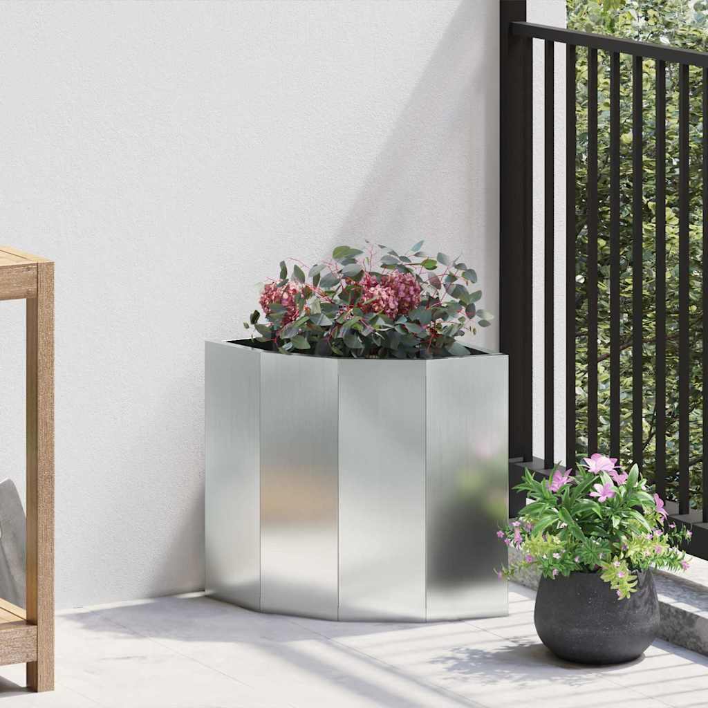 Corner Planter Silver 30 x 30 x 35 cm Galvanised steel