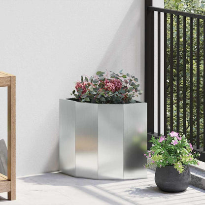 Corner Planter Silver 30 x 30 x 35 cm Galvanised steel