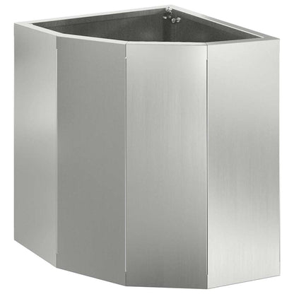 Corner Planter Silver 30 x 30 x 35 cm Galvanised steel
