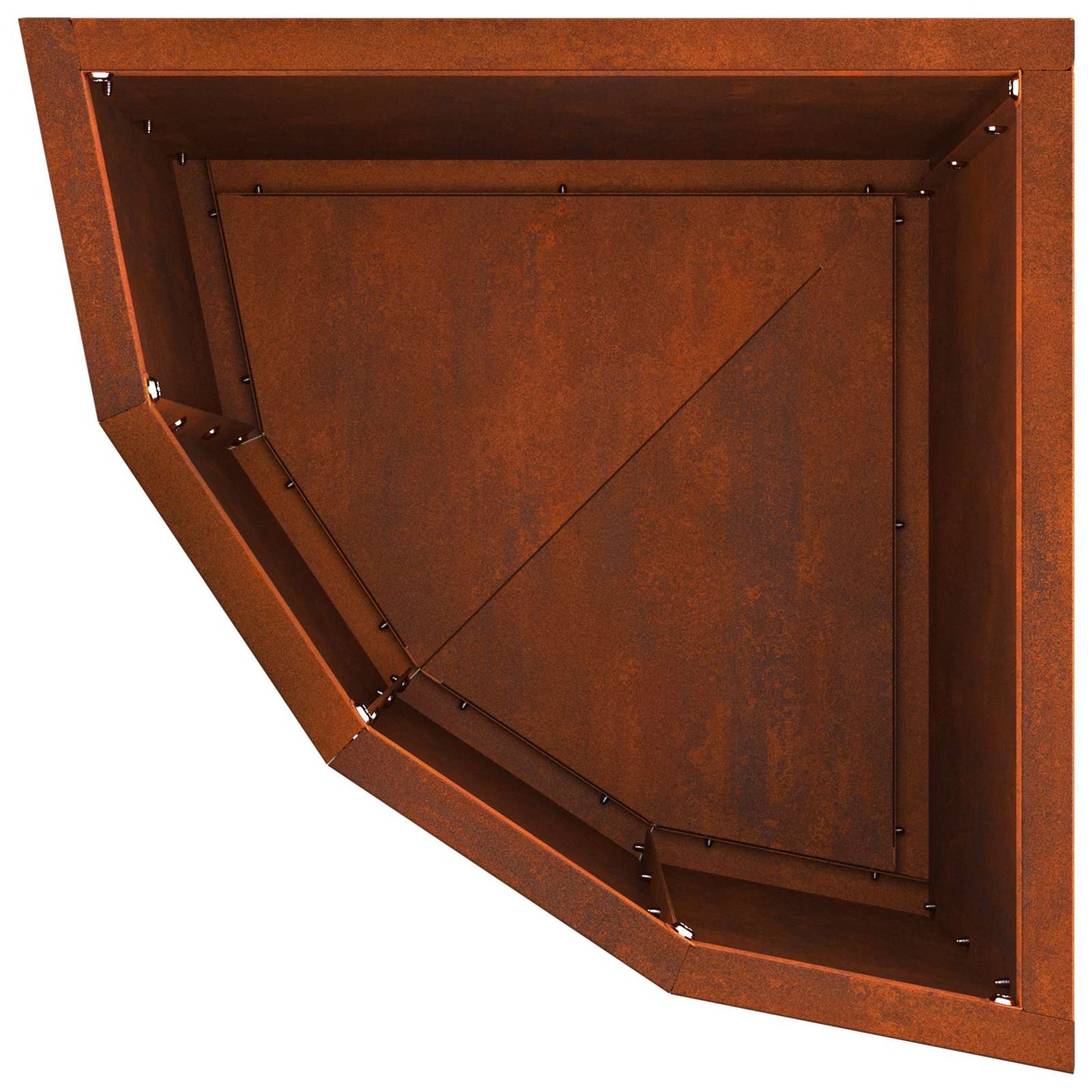 Corner Planter Rusty 30 x 30 x 35 cm Weathering steel