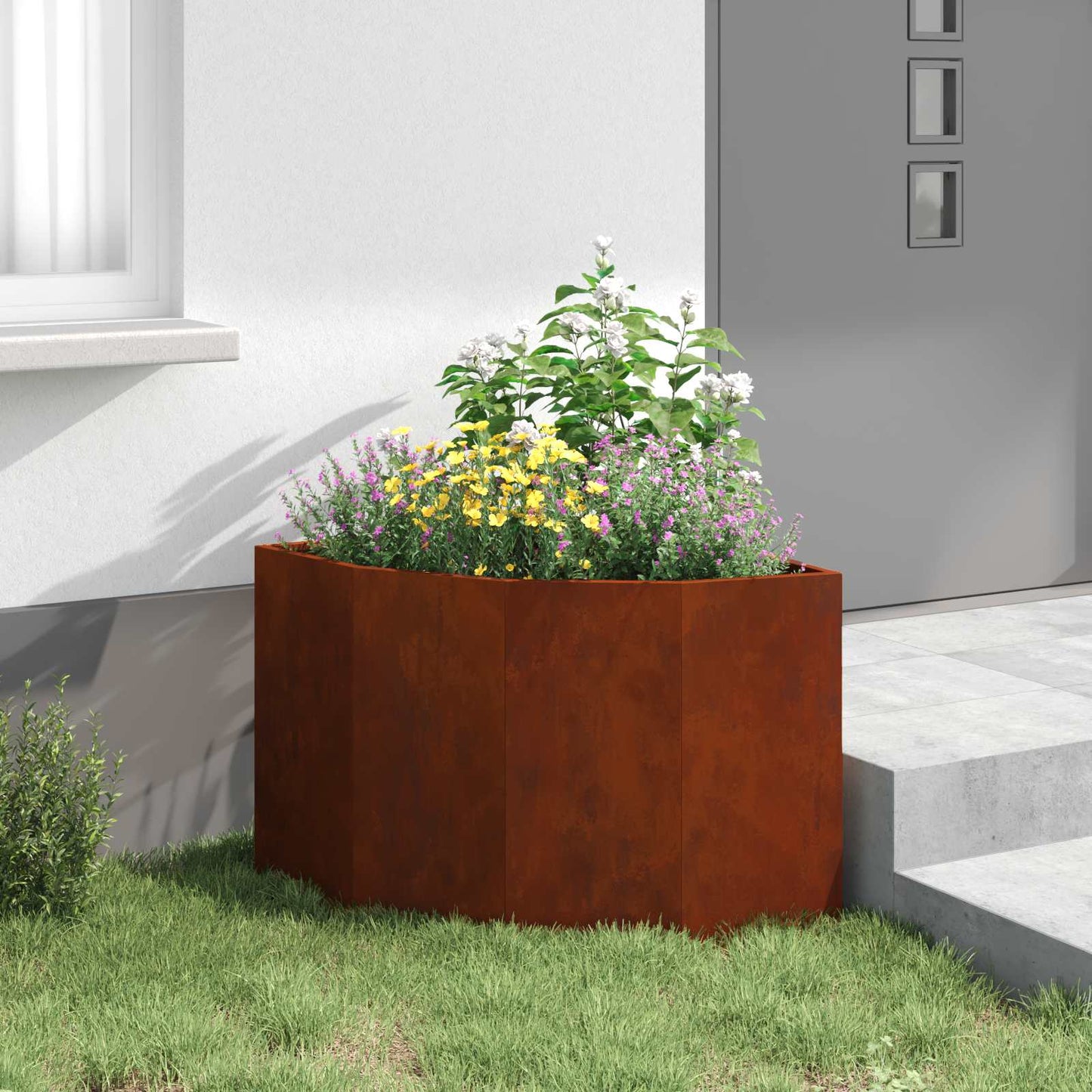 Corner Planter Rusty 60 x 60 x 50 cm Weathering steel