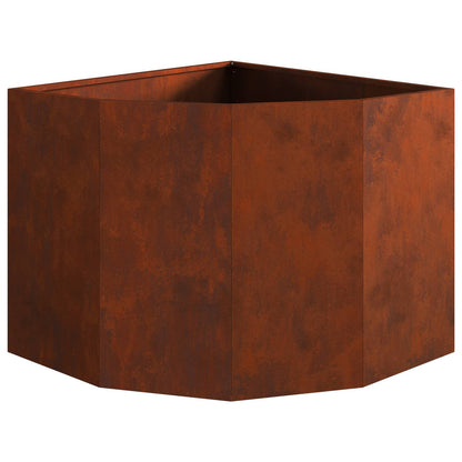 Corner Planter Rusty 60 x 60 x 50 cm Weathering steel