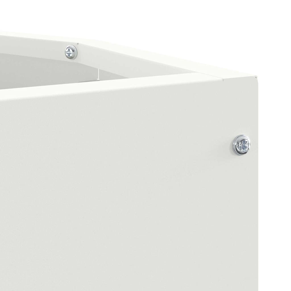 Corner Planter White 30 x 30 x 50 cm Steel
