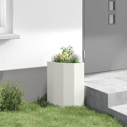 Corner Planter White 30 x 30 x 50 cm Steel