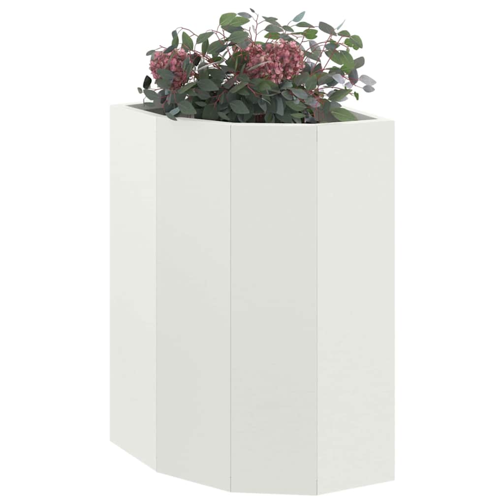 Corner Planter White 30 x 30 x 50 cm Steel