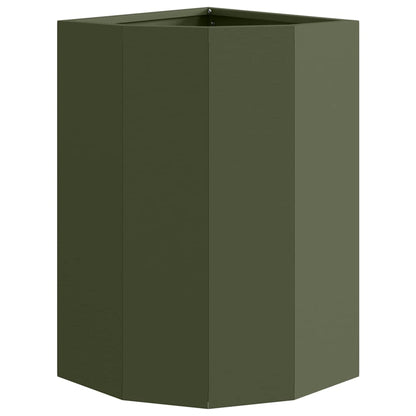 Corner Planter Olive green 30 x 30 x 50 cm Steel