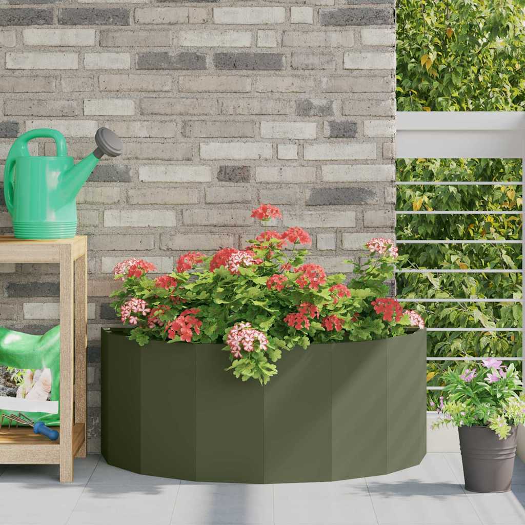 Planter Olive Green 90 x 45 x 35 cm Steel