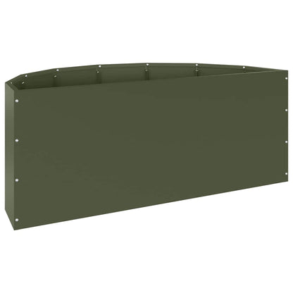 Planter Olive Green 90 x 45 x 35 cm Steel