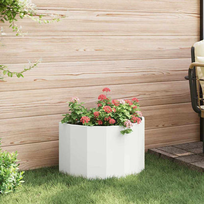 Planter White 60 x 30 x 35 cm Steel