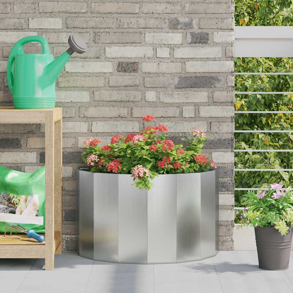 Planter Silver 60 x 30 x 35 cm Galvanised Steel