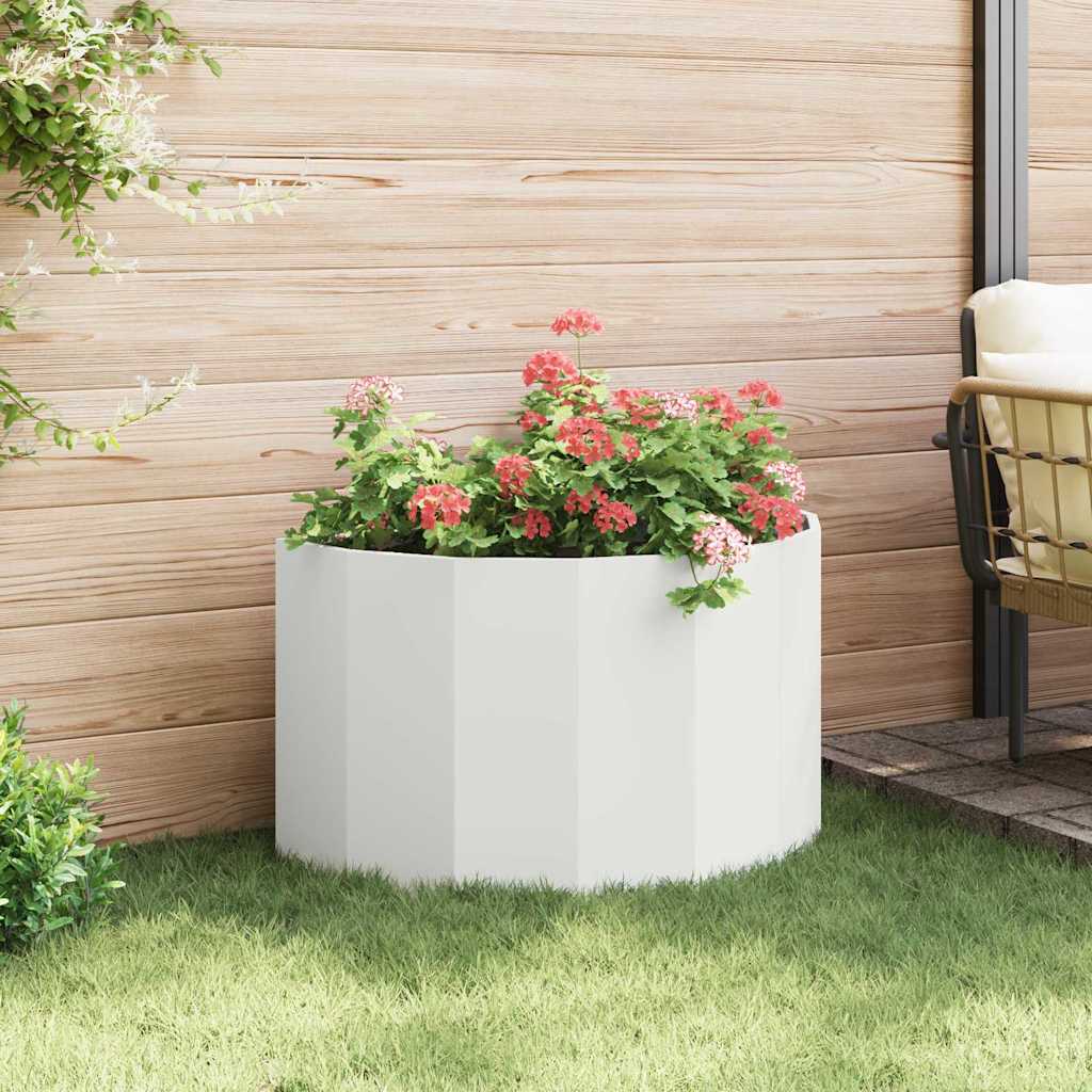 Planter White 90 x 45 x 50 cm Steel